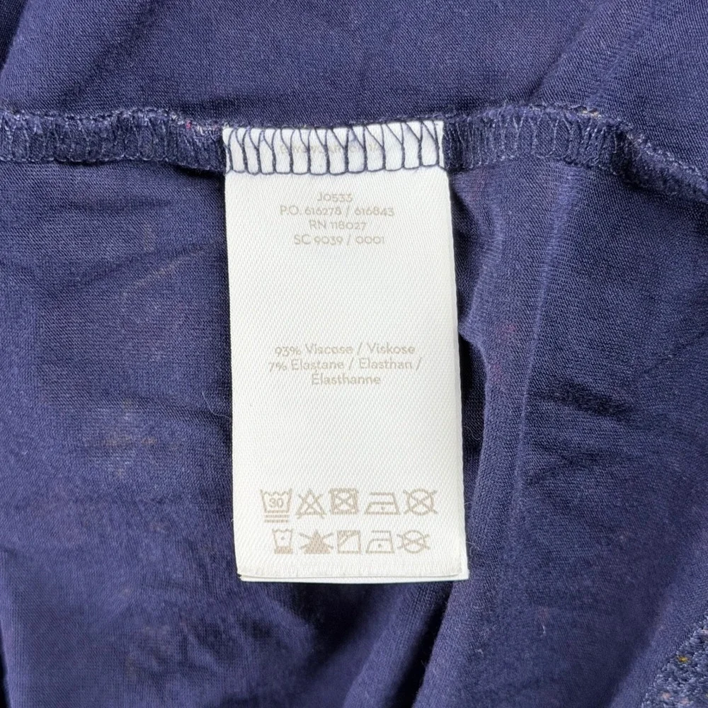 Boden Catriona Ruffle Keyhole Top French Navy Ditsy Floral Long Sleeve Crown